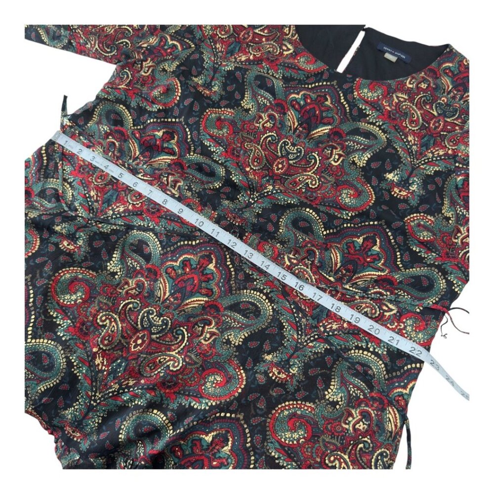 Tommy Hilfiger Women Paisley Print Long Sleeve Dress Keyhole Back Lined Size 18 - Picture 7 of 13